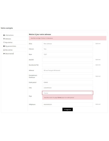 Corse - Module PrestaShop