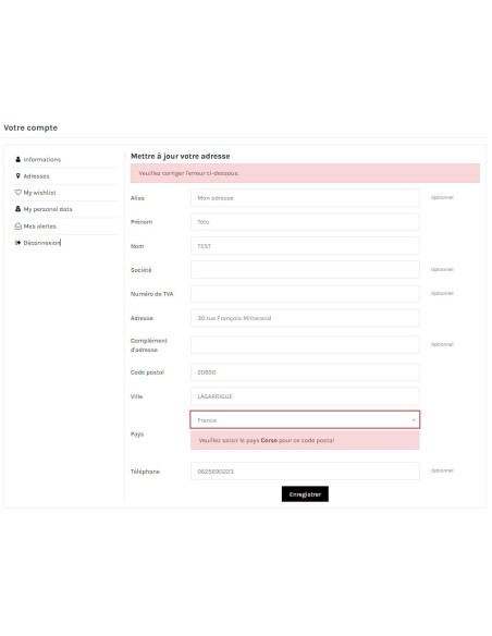 Corse - Module PrestaShop