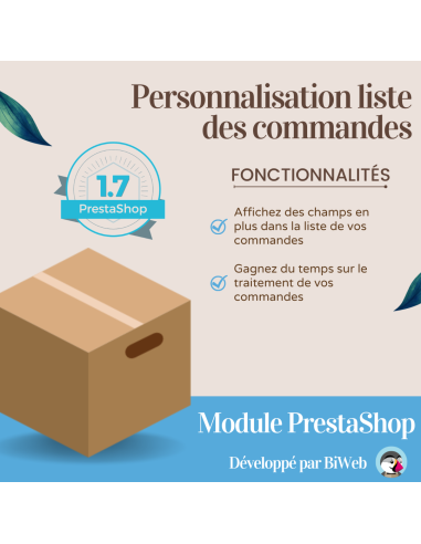 Personnalisation liste des commandes - Module PrestaShop