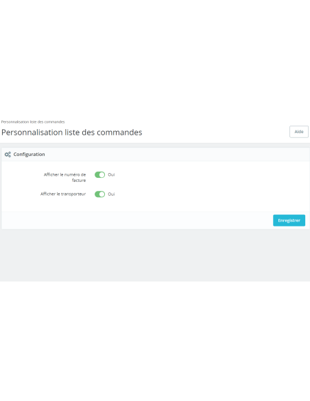Personnalisation liste des commandes - Module PrestaShop